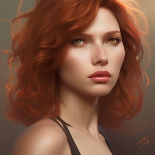 Black Widow Aphrodite Portrait in Hyperdetailed Style