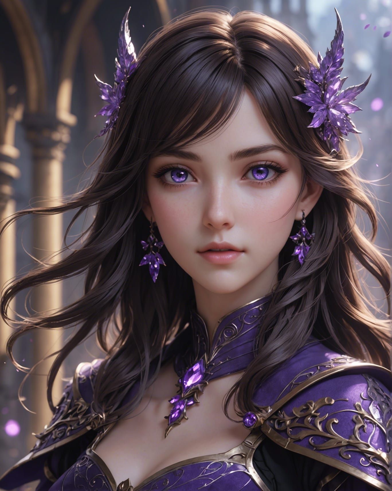Brunette Magic Girl in Detailed 3D Anime Art
