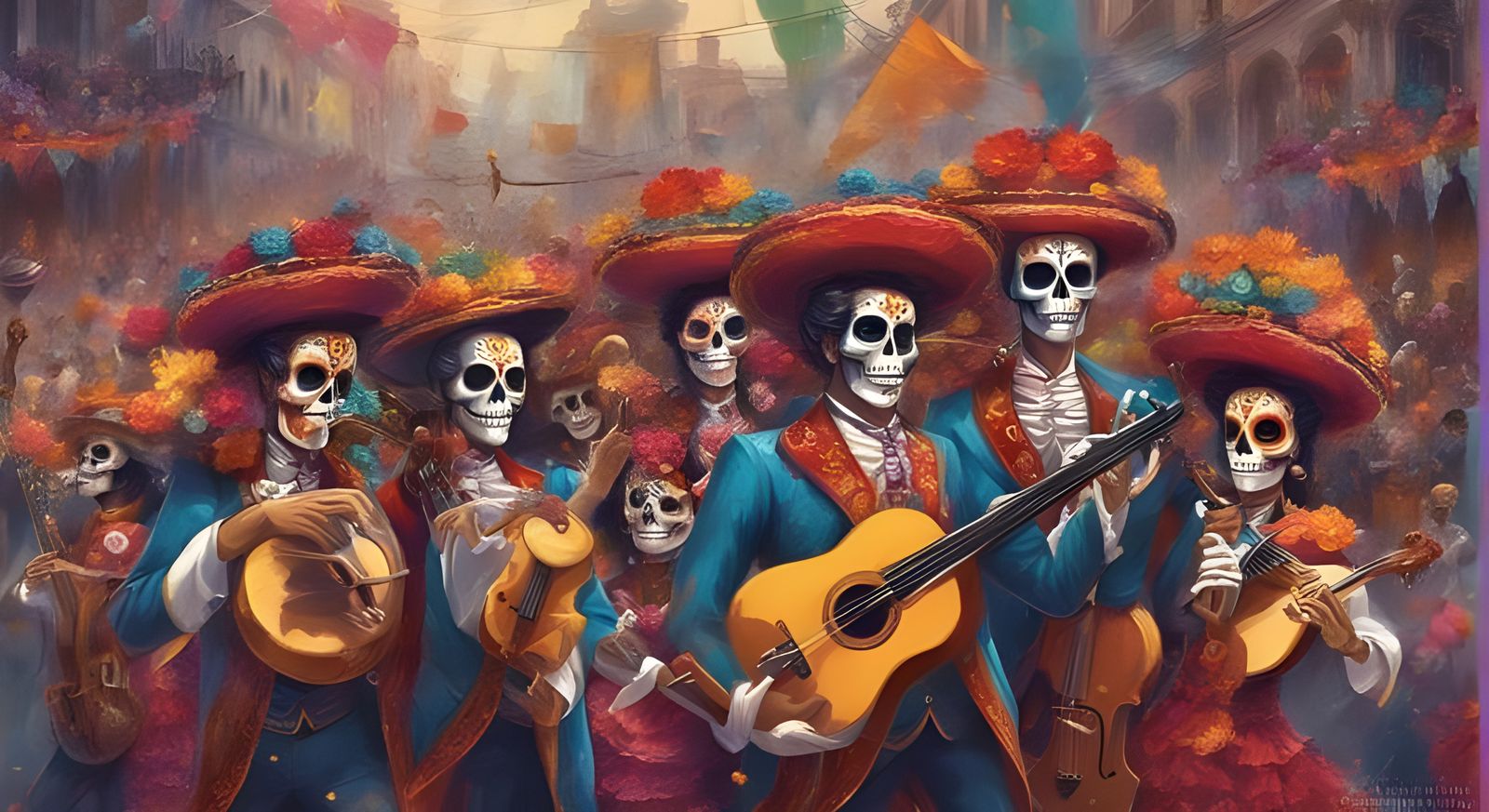 Día de los Muertos Parade: Colorful Orchestra