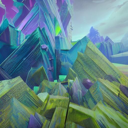 Abstract Plaid Geometry in Detailed Matte Painting