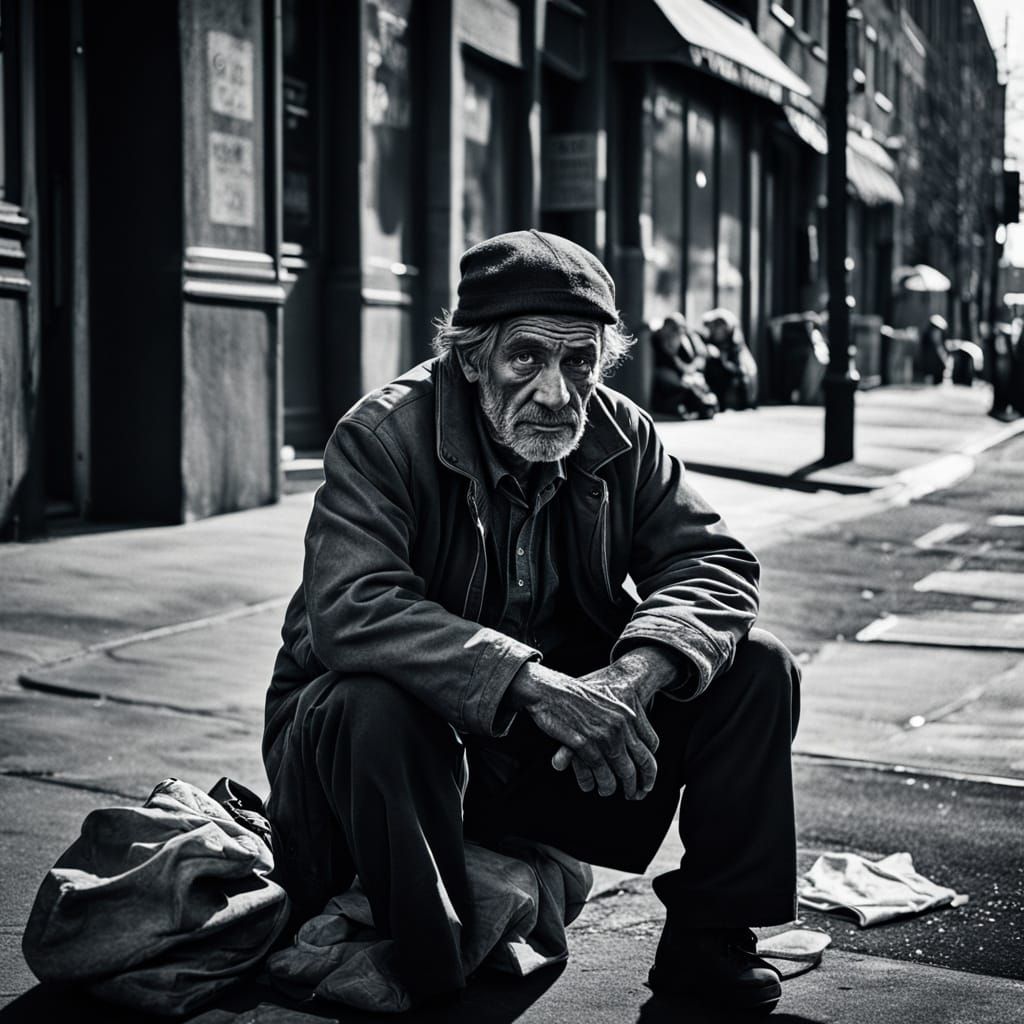 Moody Film Noir Portrait in High Contrast Black and White