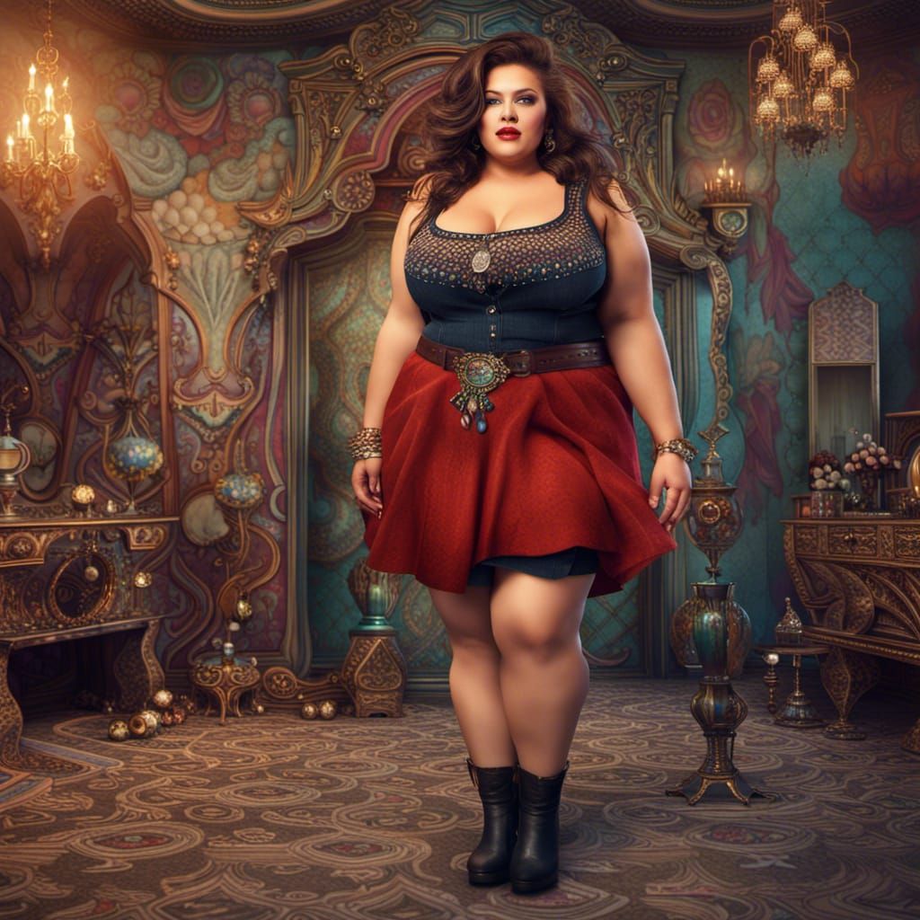 High Fashion Plus Size Model in Elaborate Detail