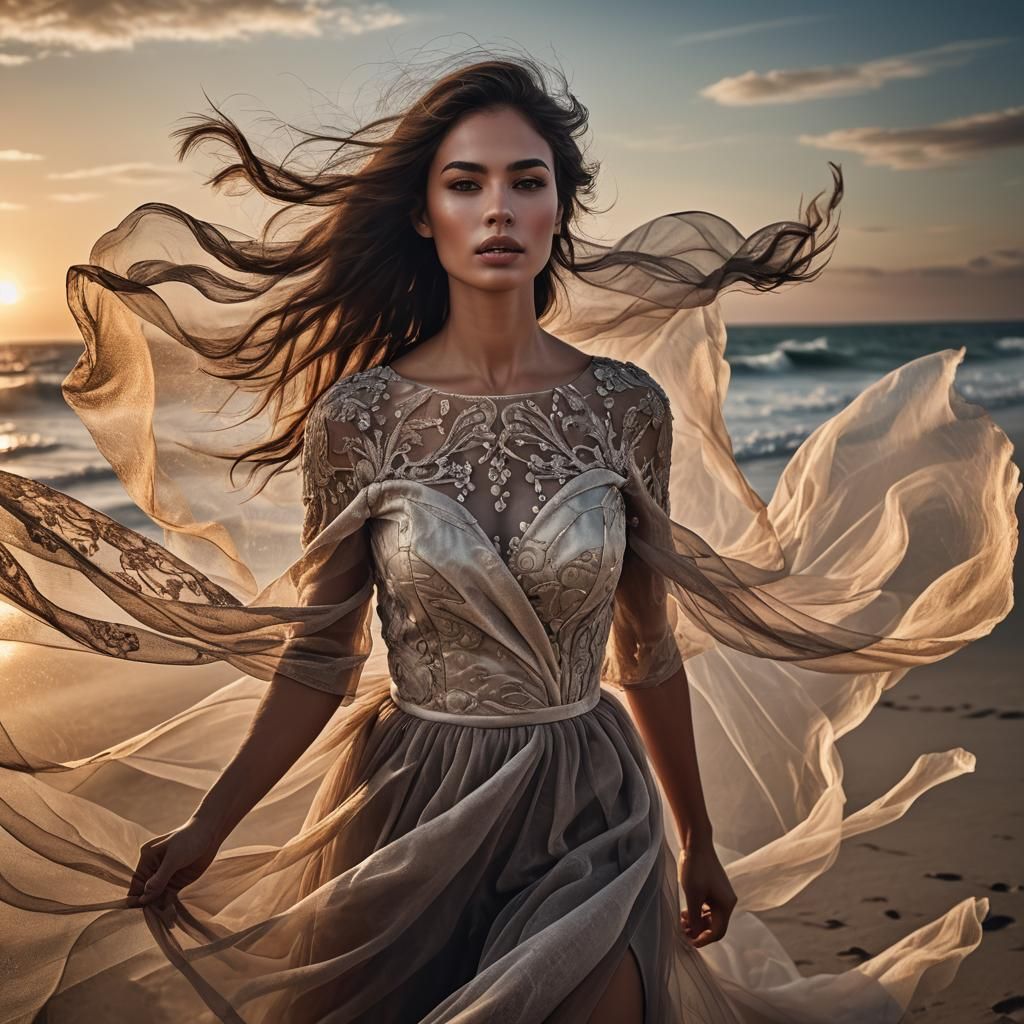 Ethereal Tulle Face in the Style of Benjamin Shine