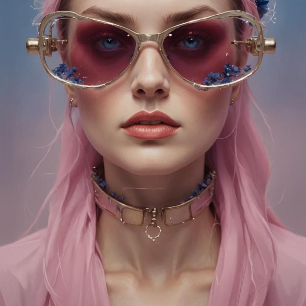 Blue Poppy Lit by Lightning Strike