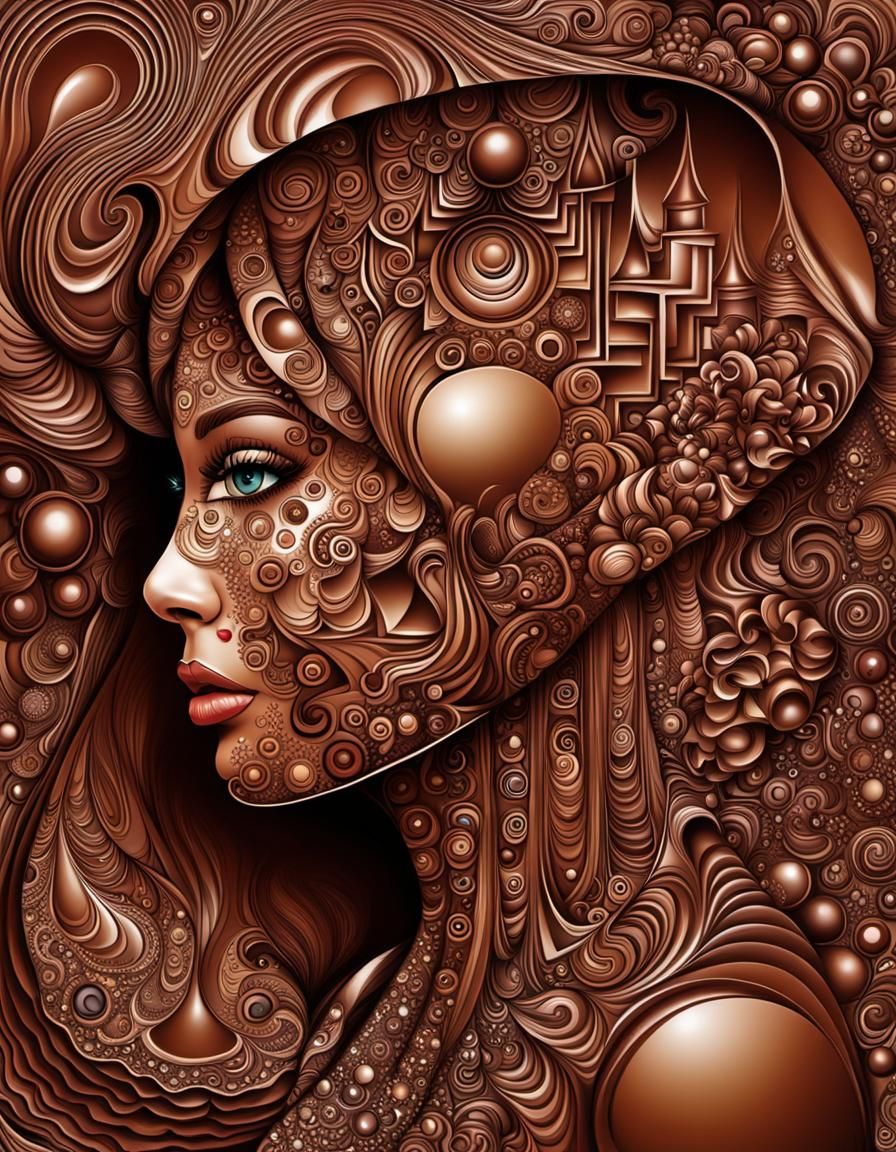 Vibrant Chocolate Portrait of a Beautiful Woman