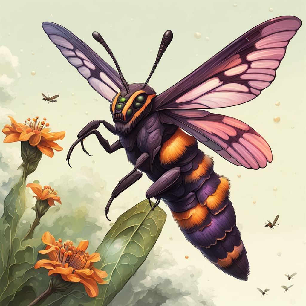 Exoplanet: Alien Hummingbird Hawk Moth Concept Art