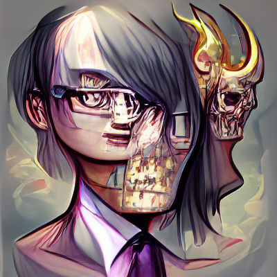 Fragmented Pixel Art Face with Surreal Details