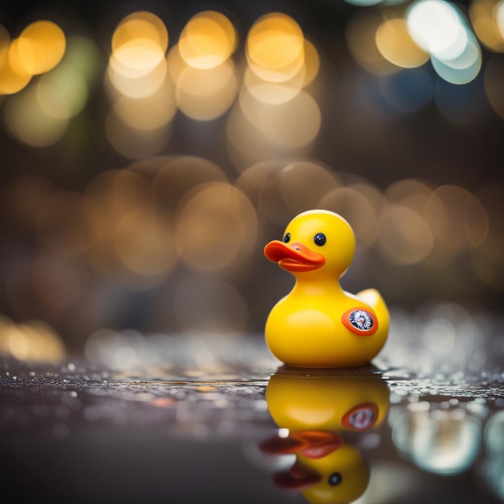 Rubber Duck Sticker in Sharp Focus