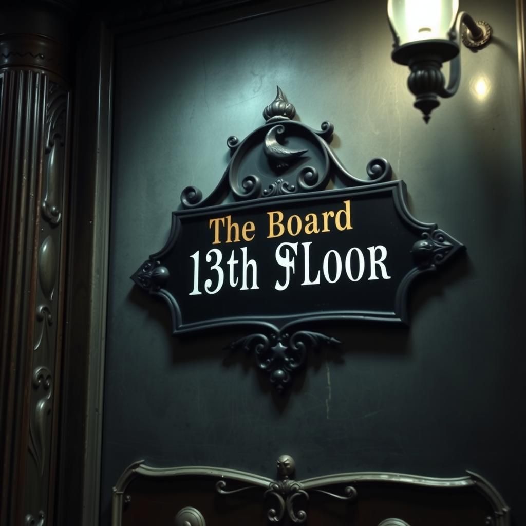 Eerie Gothic Sign: 13th Floor Soul Elevator