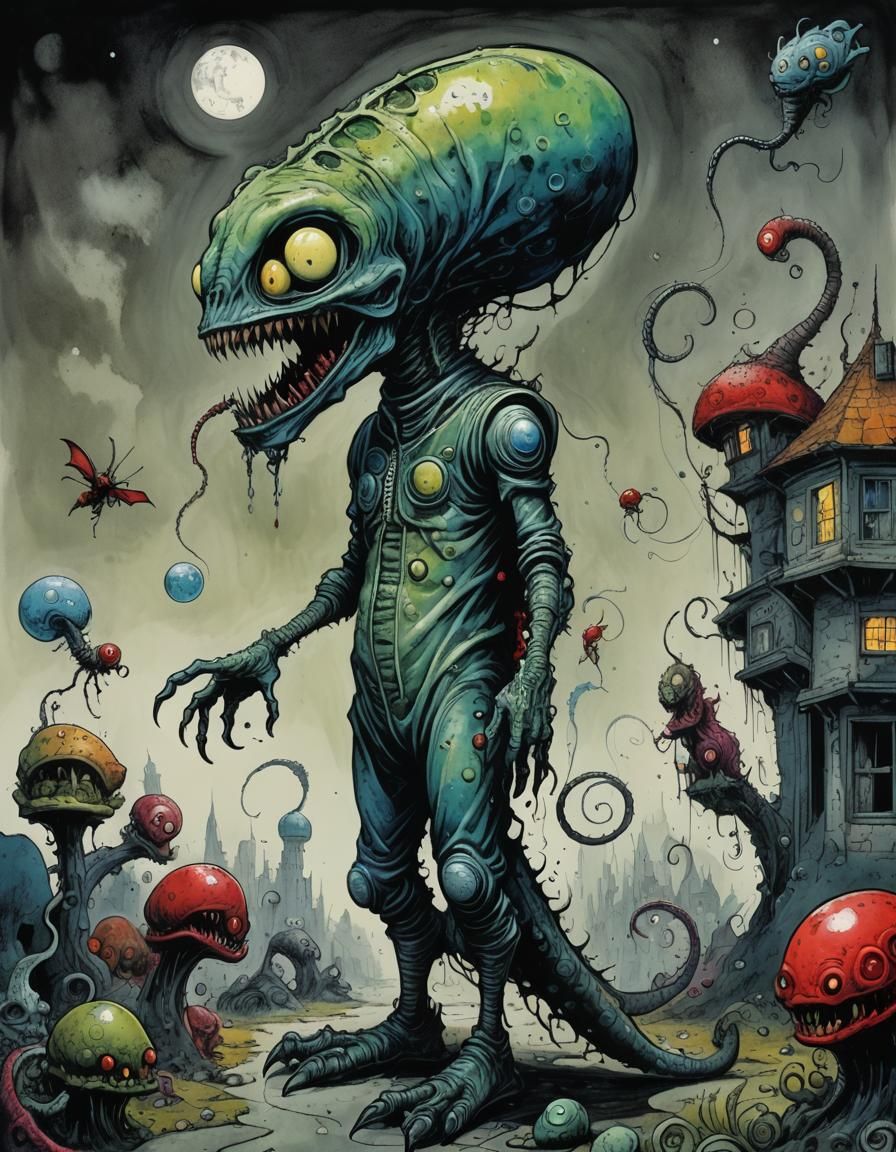 a horrific alien alike worm