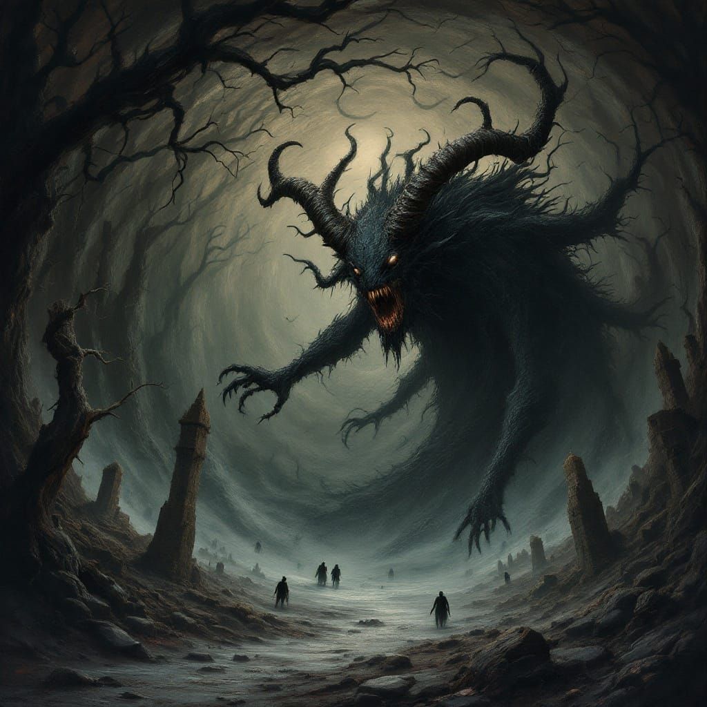 Shub-Niggurath, Lovecraftian Horror Goddess in Dark, Twisted...