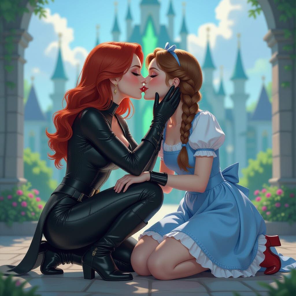 Natasha Romanoff and Dorothy Gale: Anime Style Kiss
