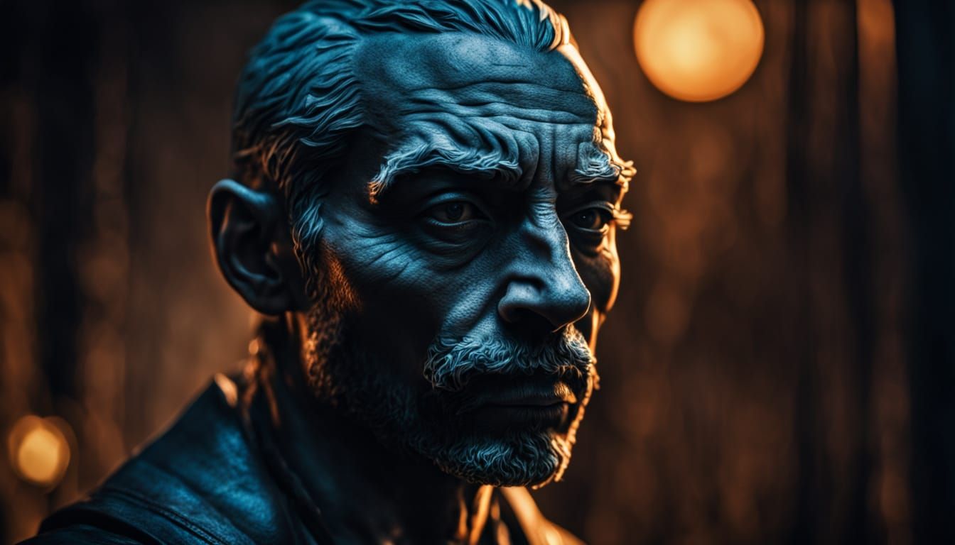 Mysterious Figure in Hyperrealistic Close-Up