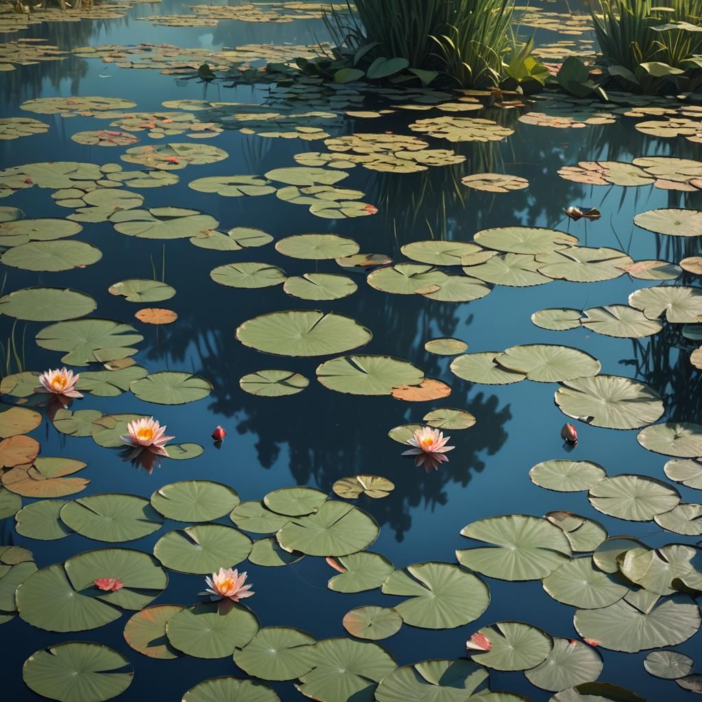 Lily Pond Digital Matte Painting in Southworth Style