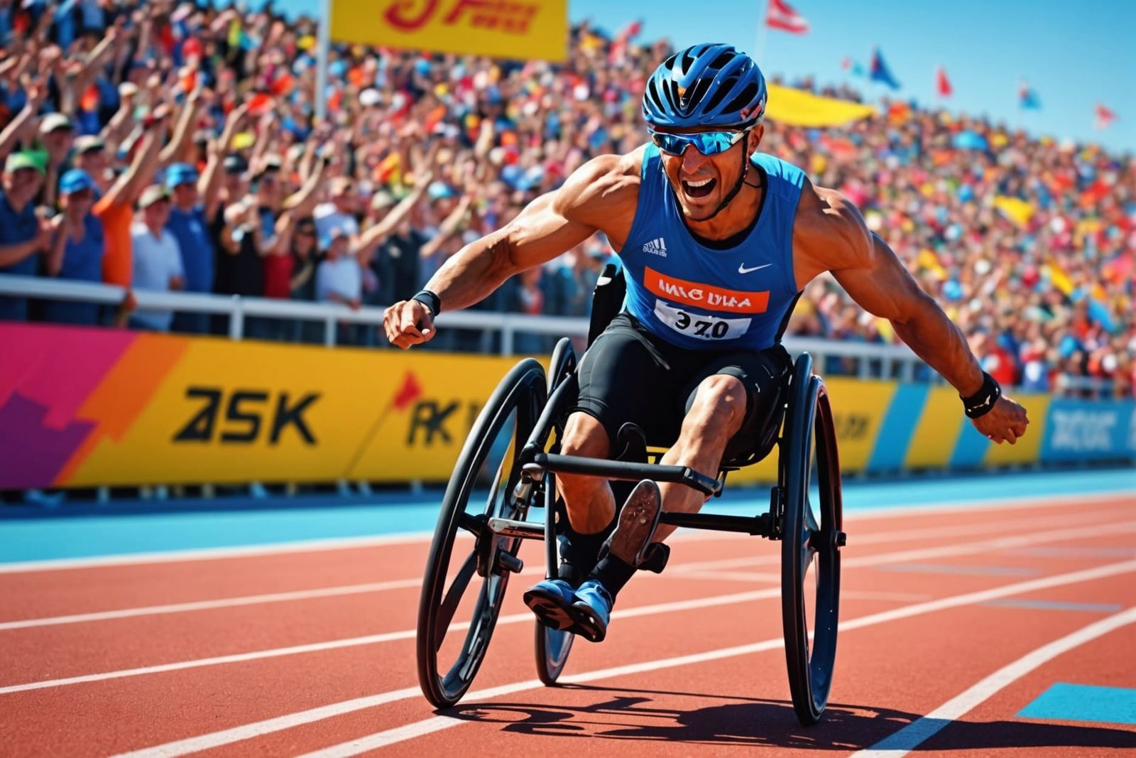 Para-Athlete Wins Race: Pop-Art Digital Rendering