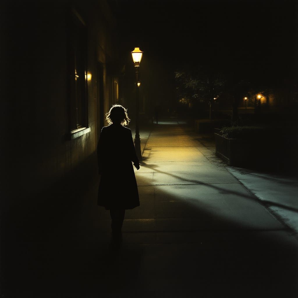 Golden Chiaroscuro on Mysterious Streets