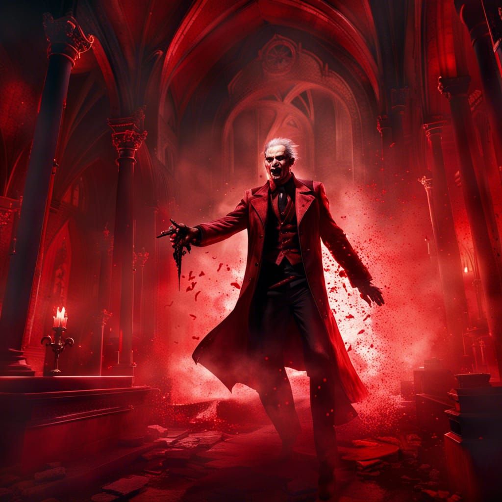 Tremere Vampire Blood Magic in Red Lit Church