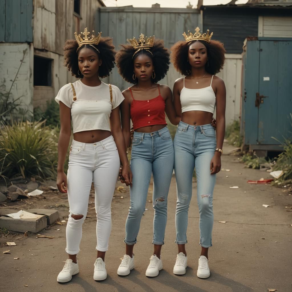 Three Black Girls with Tiaras: A Cinematic Portrait