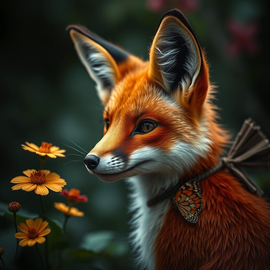 Gentle Fox in Whimsical Woodland Wonderland