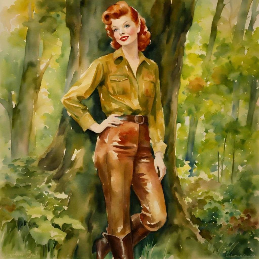 Whimsical Watercolor Enchantress in Retro Impressionist Styl...