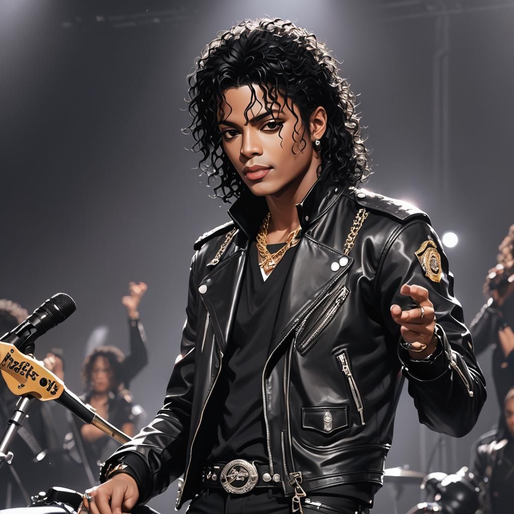 Michael Jackson Bad Era Performance in 3D Anime Art