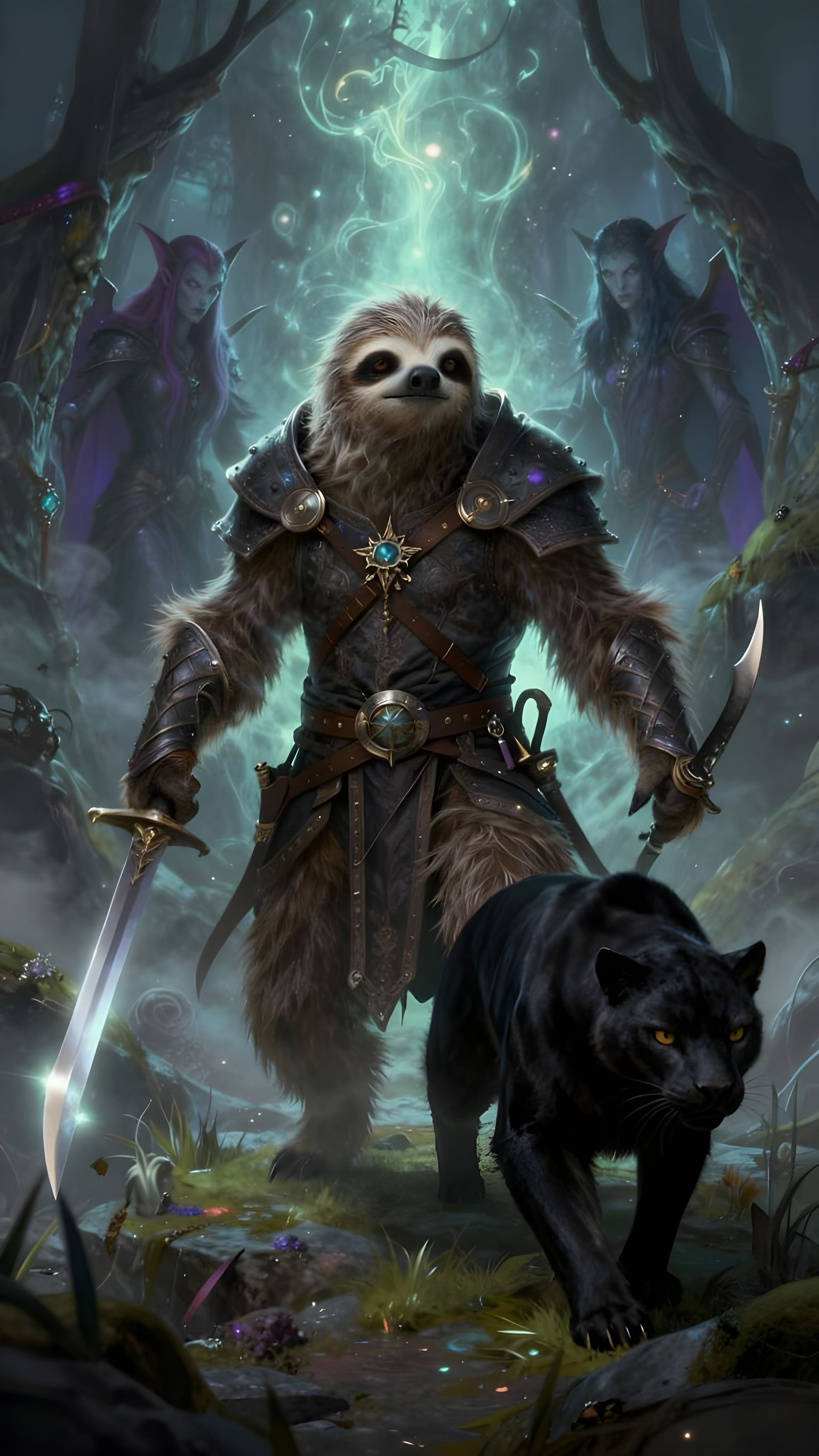 Sloth Drizzt Enters Underdark With Panther