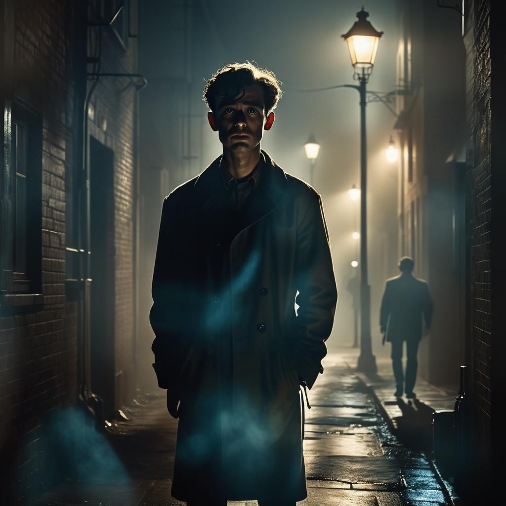 Deformed Man in Misty Alley: Film Noir Style