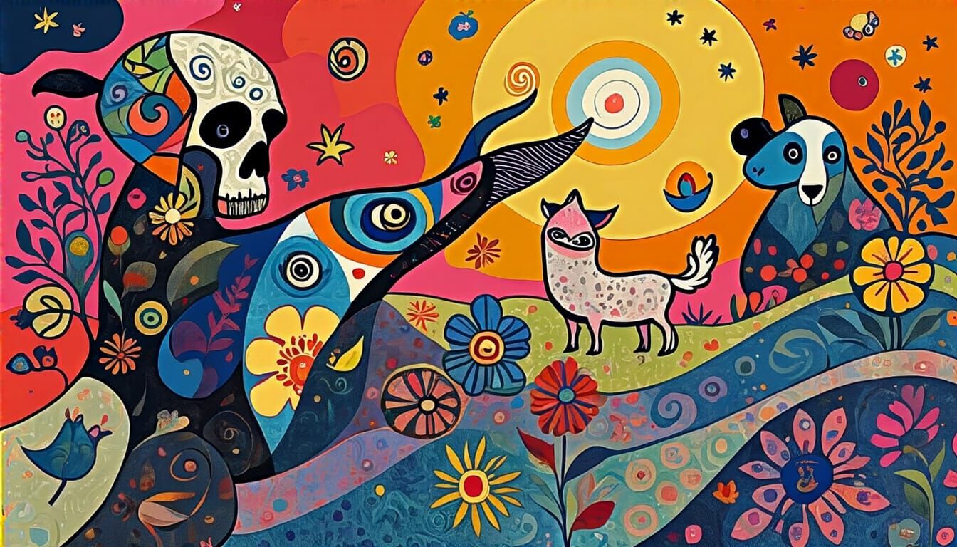 Goat Dog Pig Beast in Klimt-Max Style