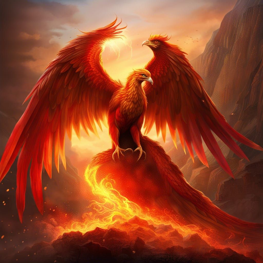 Majestic Phoenix Rising: Fantasy Concept Art