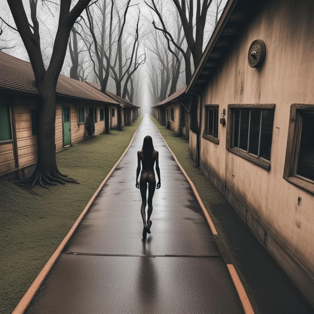 Creepy Distorted Landscape: Anomaly in Digital Art