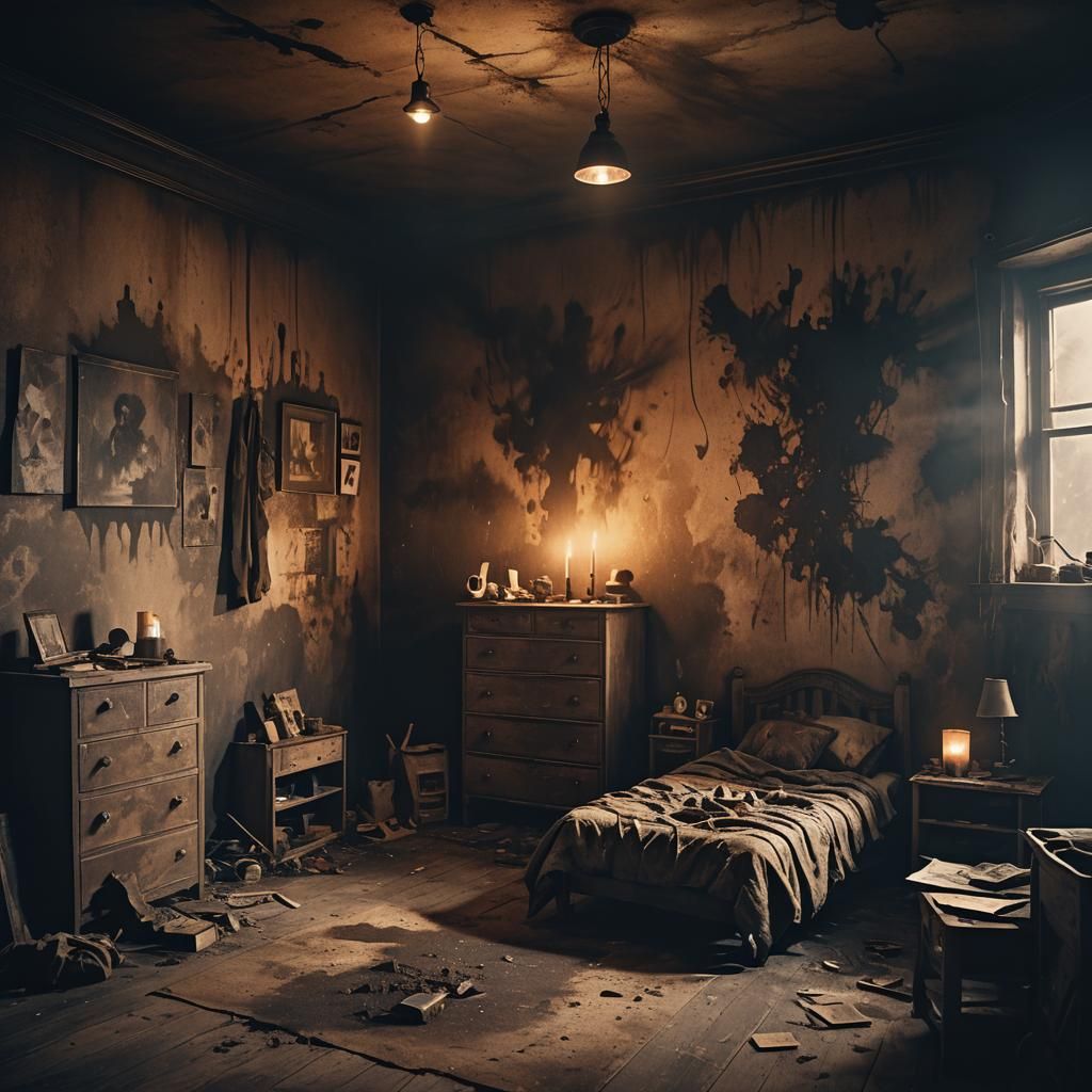 Post-Apocalyptic Children's Room in Dark Atmospheric Style