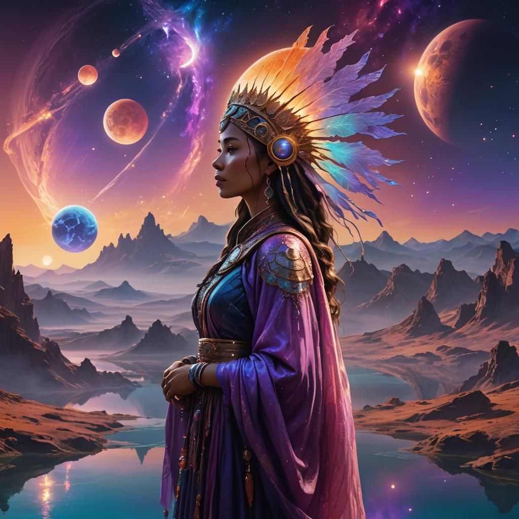 Alien Goddess Portrait in Fantasy Concept Art