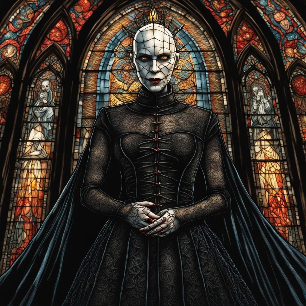 Female Pinhead Bride in Hellraiser Wedding Scene