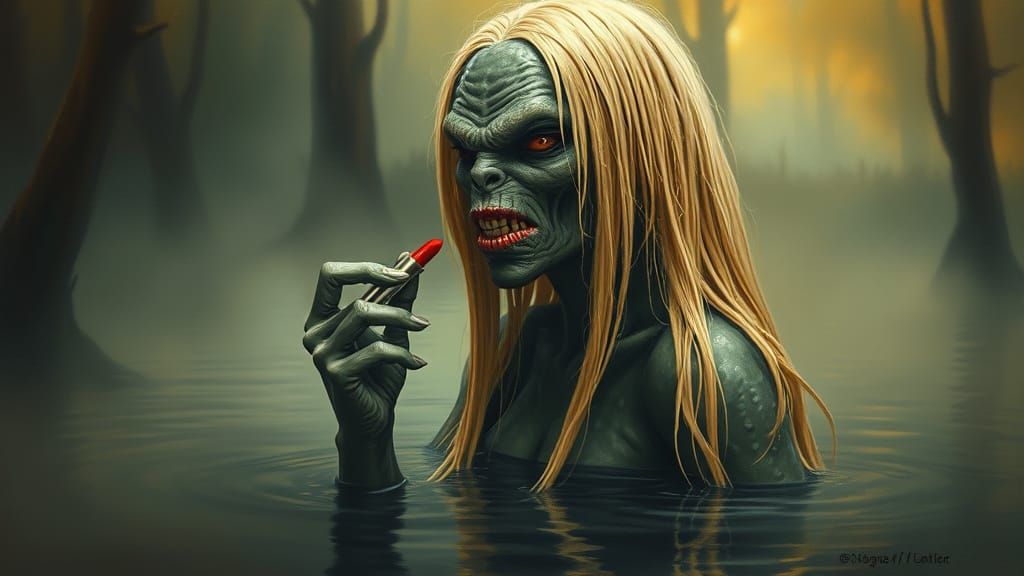 Creature from the Black Lagoon Glamour in Oil Painting