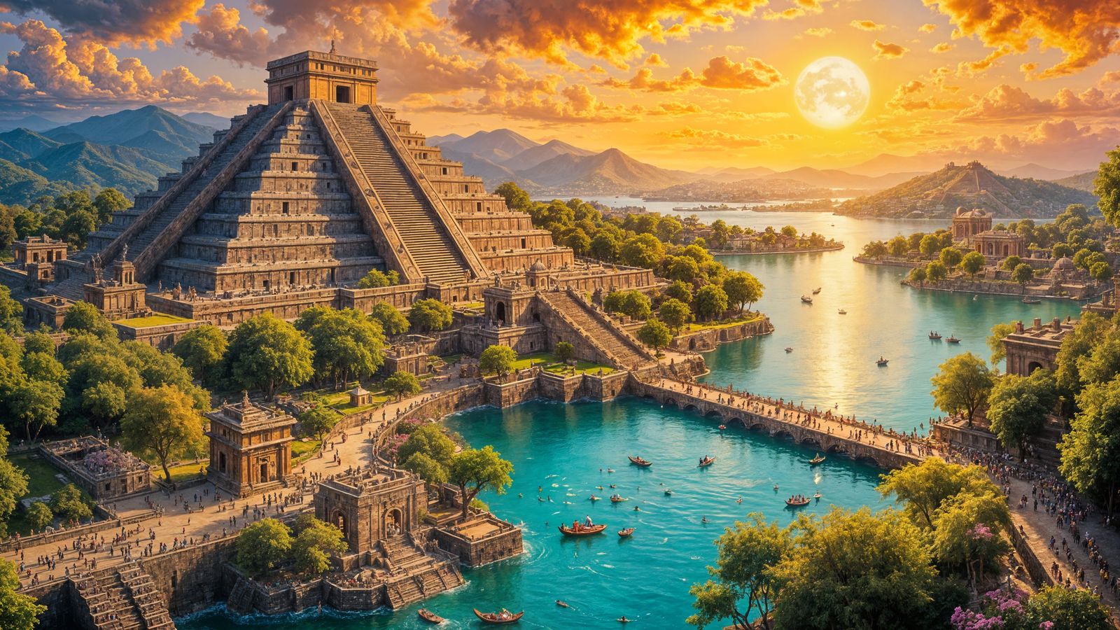 Tenochtitlan at Dawn: An Impasto Mesoamerican Epic