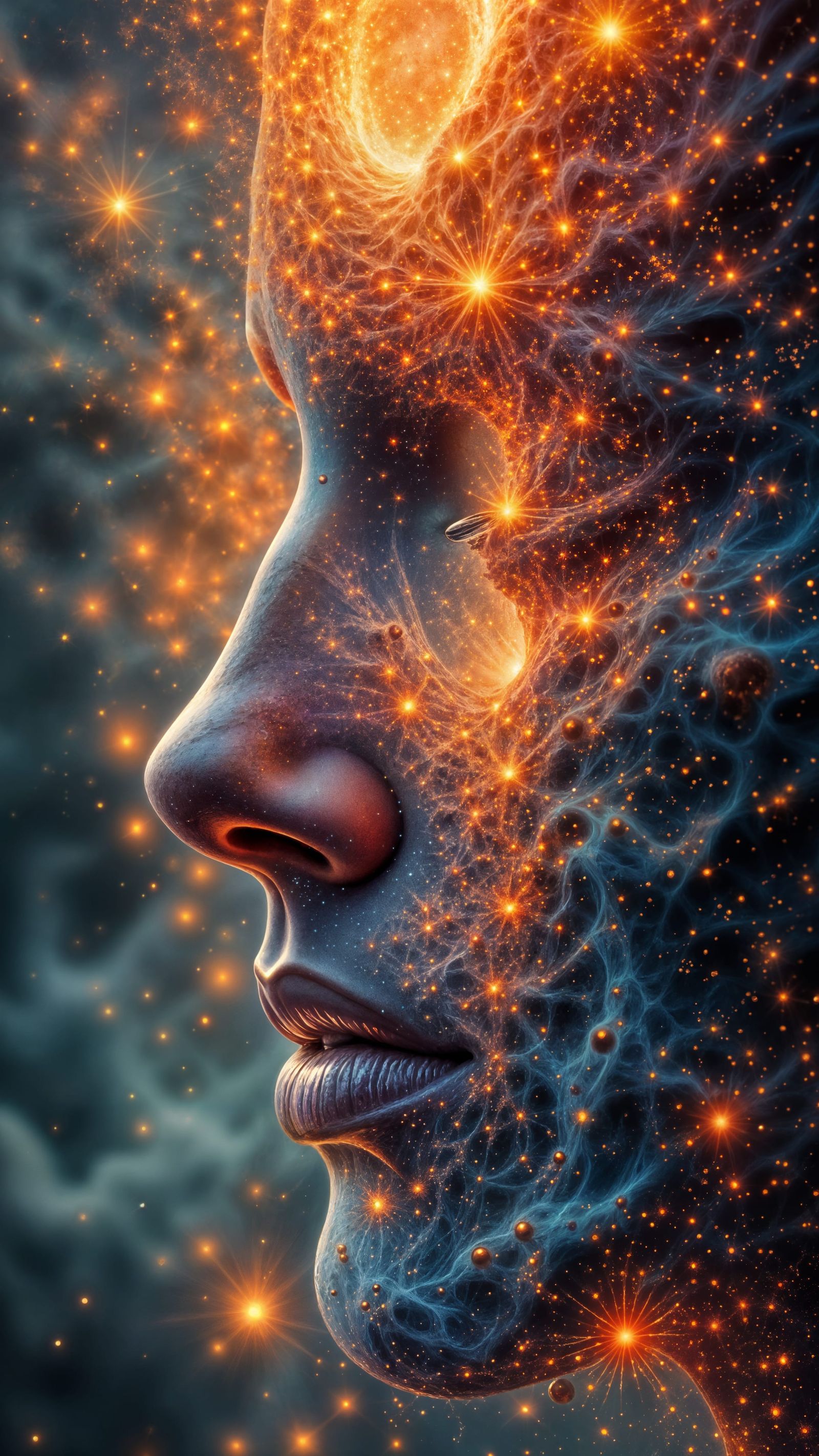 Fractal Dissolution of Soul in Sunset Colors