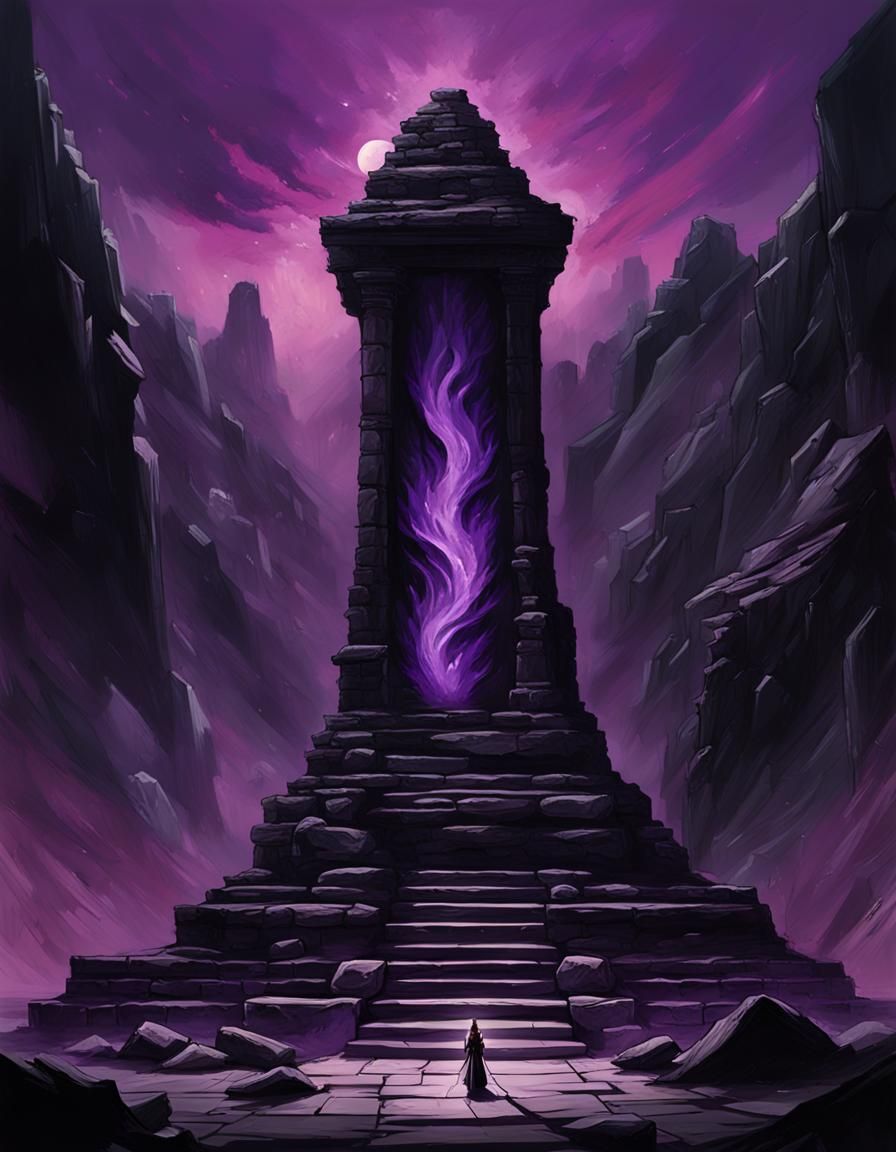 Magician in front of violet flame manifestation