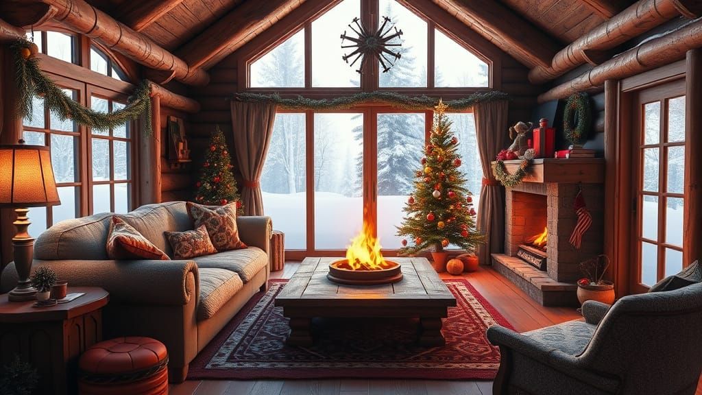 Cozy Winter Wonderland Interior in Unreal Engine Style