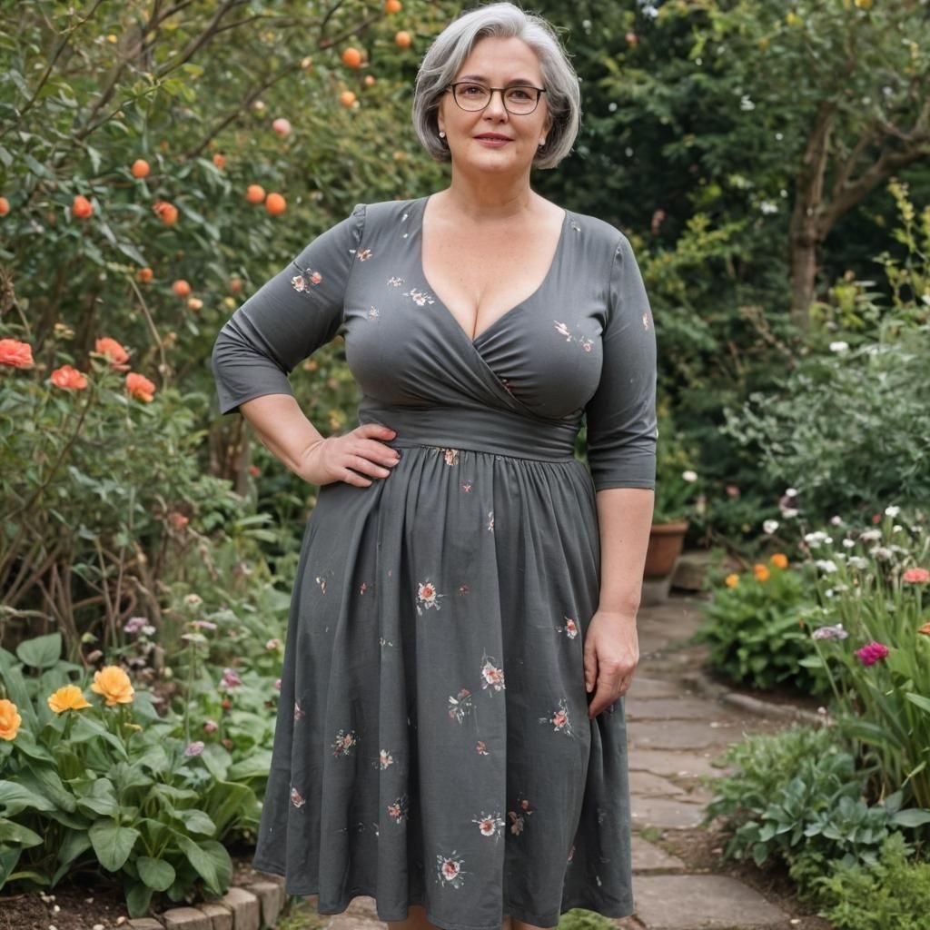 Beautiful Woman in Garden on Summer Day