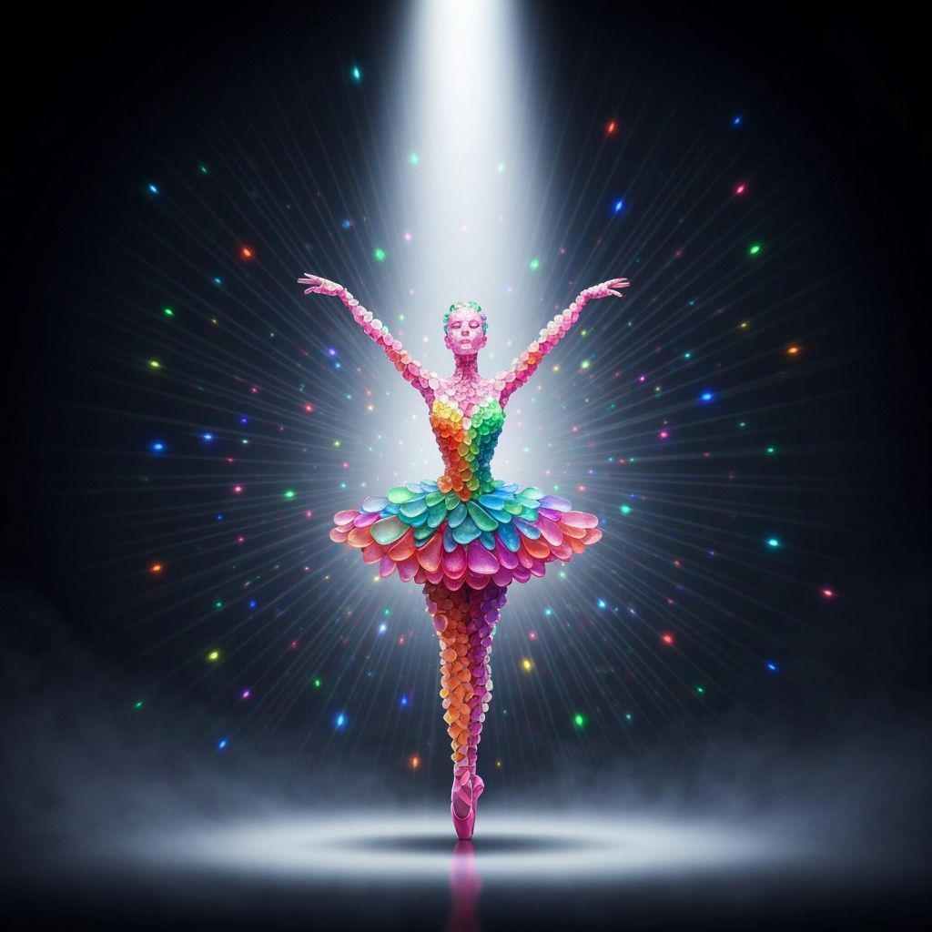 Sea Glass Ballerina in Dramatic Spotlight