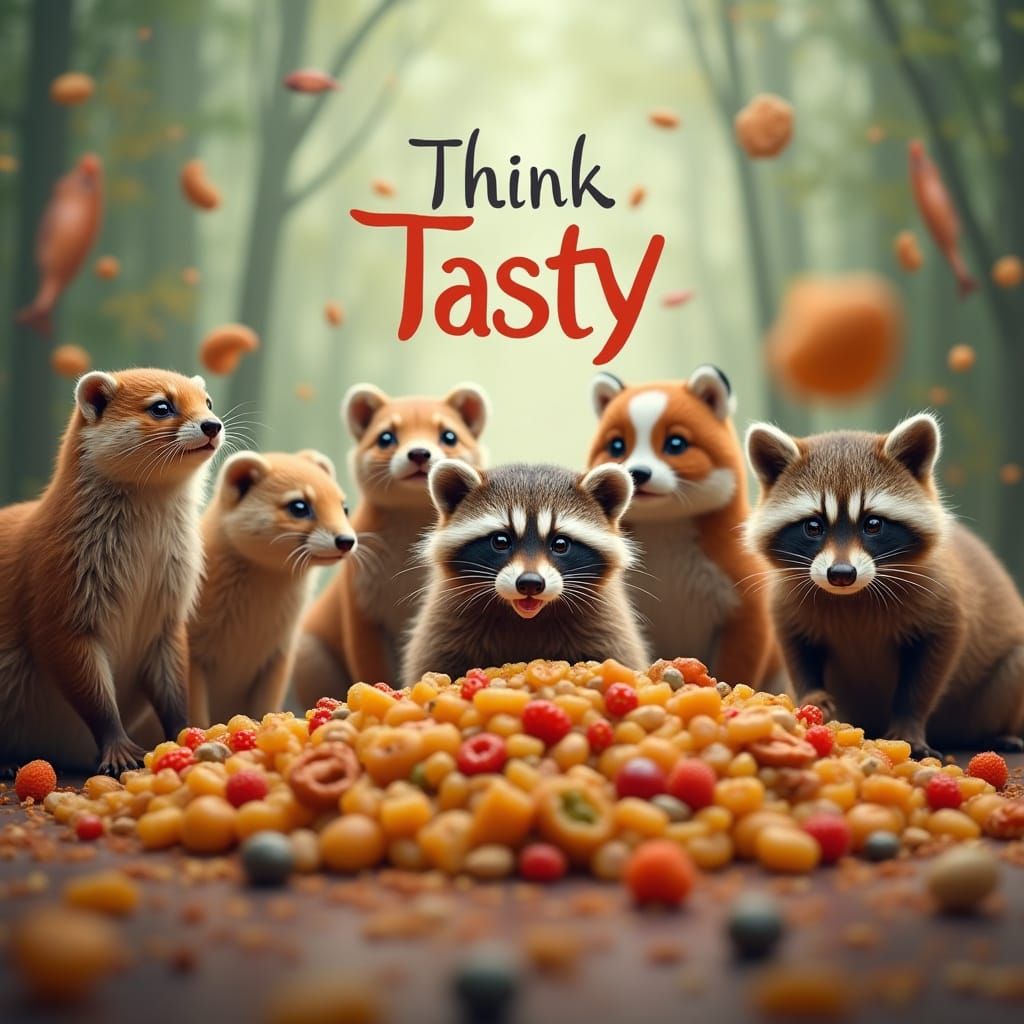 Think Tasty: Whimsical Animals Savor Treats