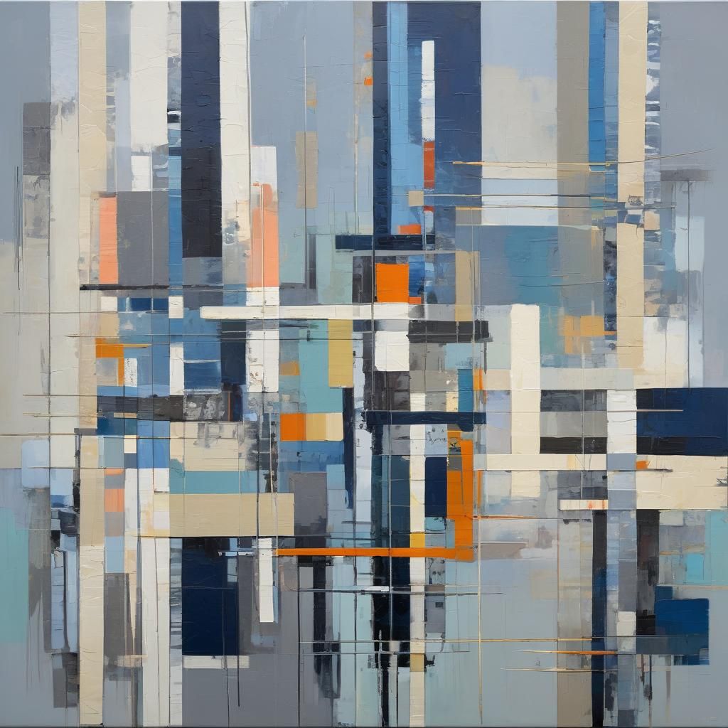 Abstract Geometric Pop Art with Stripes and Shapes