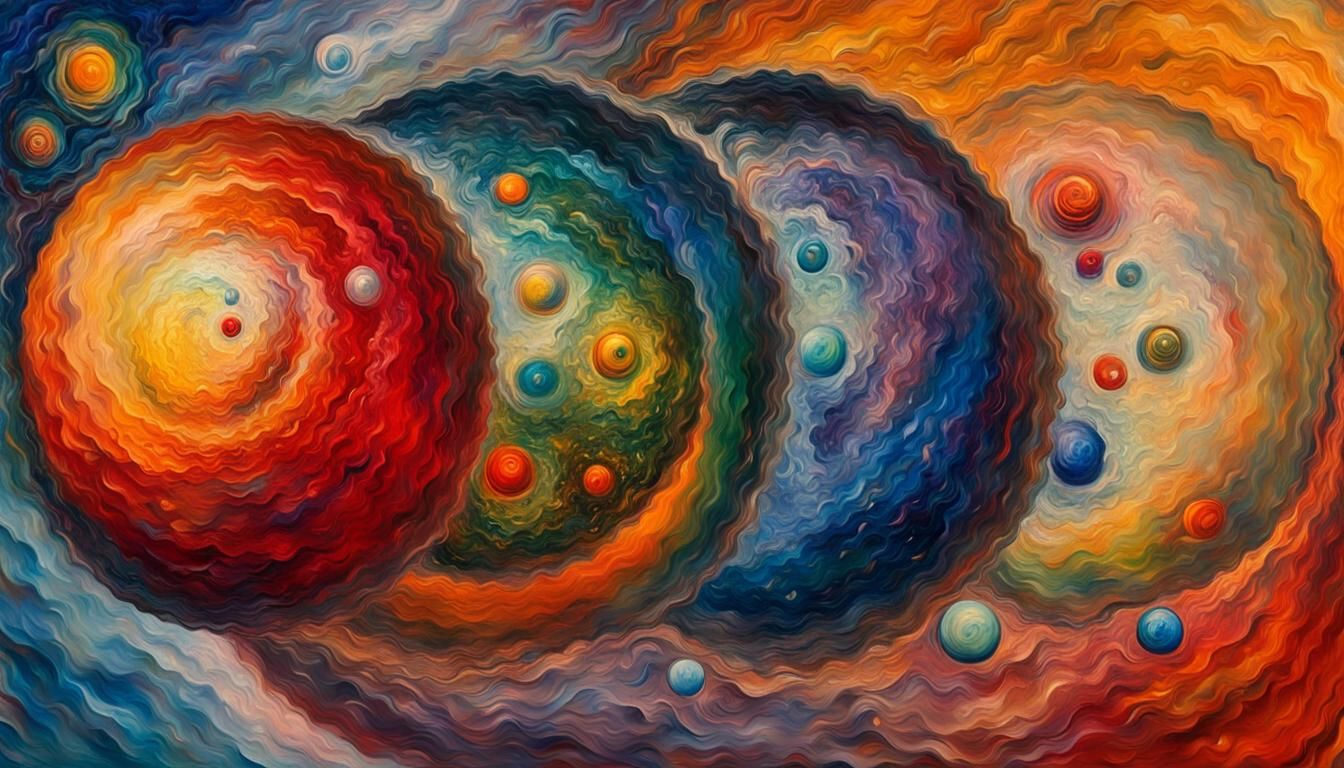 Abstract Stars in Vivid Impasto Oil Painting