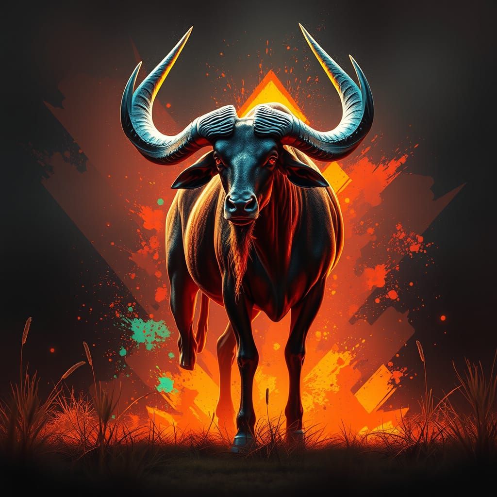 Magnificent Hartebeest Bull in Dynamic Lighting