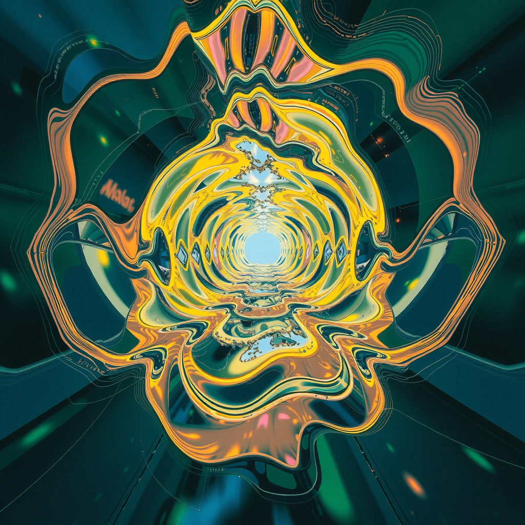 Surreal Dreamscape with Warped Reality and Infinite Reflecti...