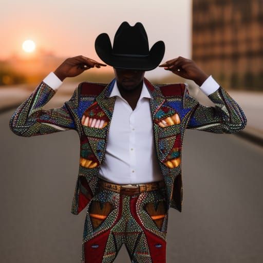 Ankara Cowboy Portrait in Hyperdetailed Lighting
