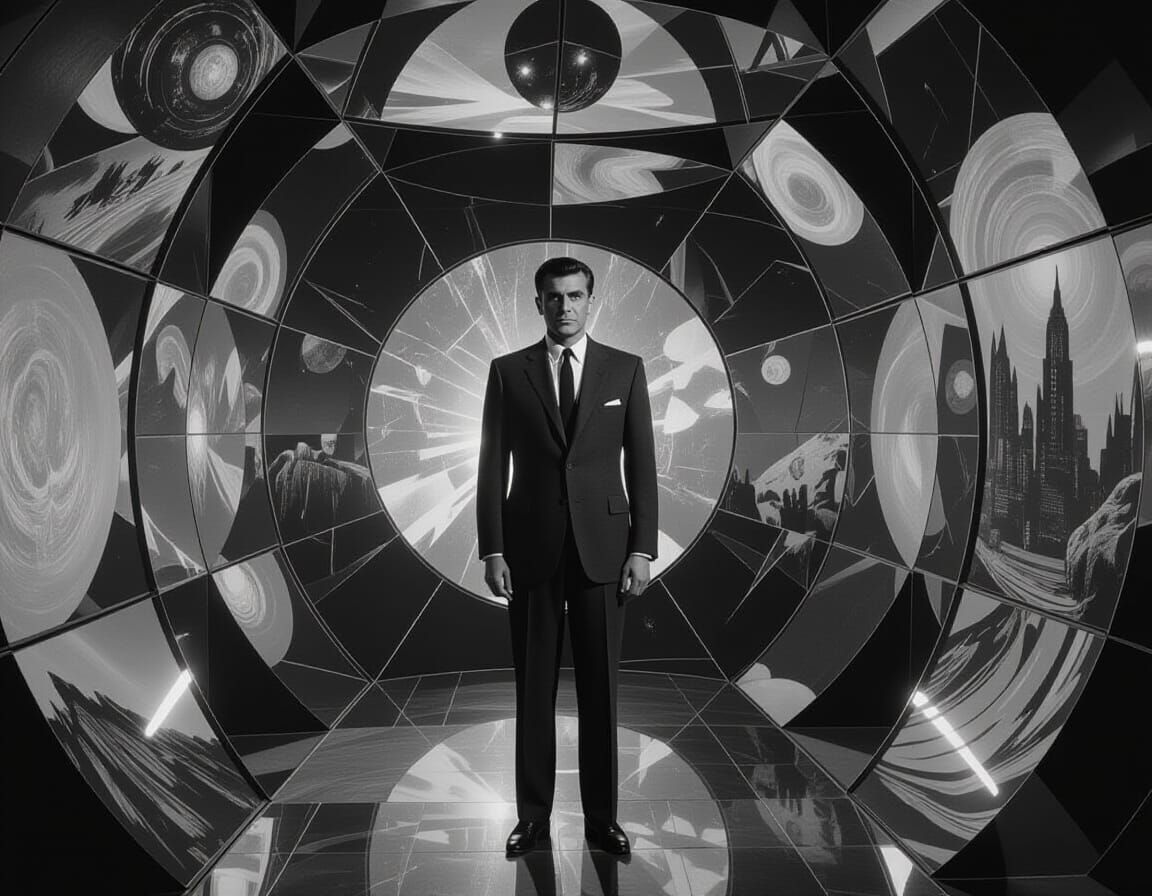 Rod Serling in Mirrored Twilight Zone