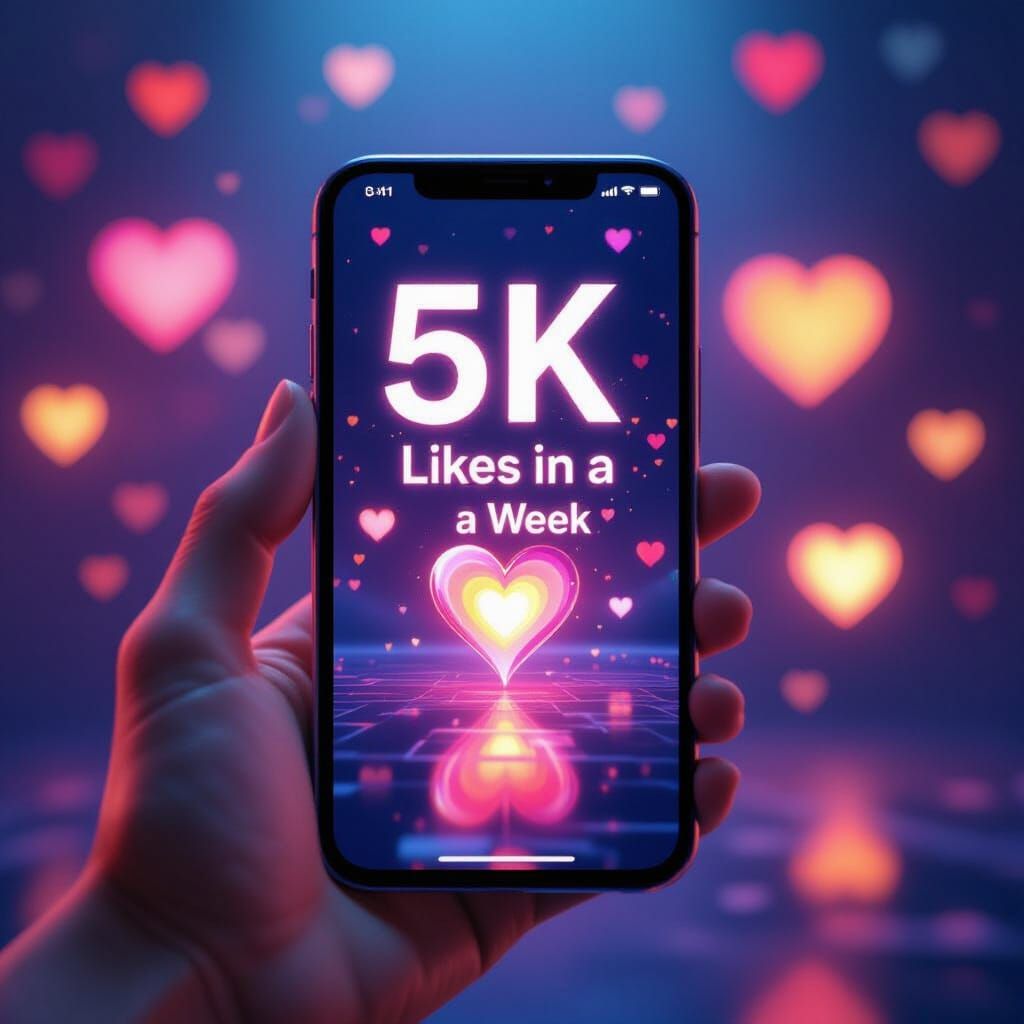 Smartphone Screen Showing Social Media Success