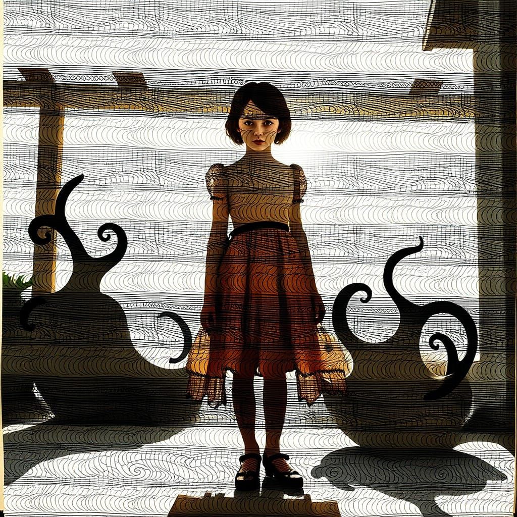 Child Model in Art Studio with Intricate Details