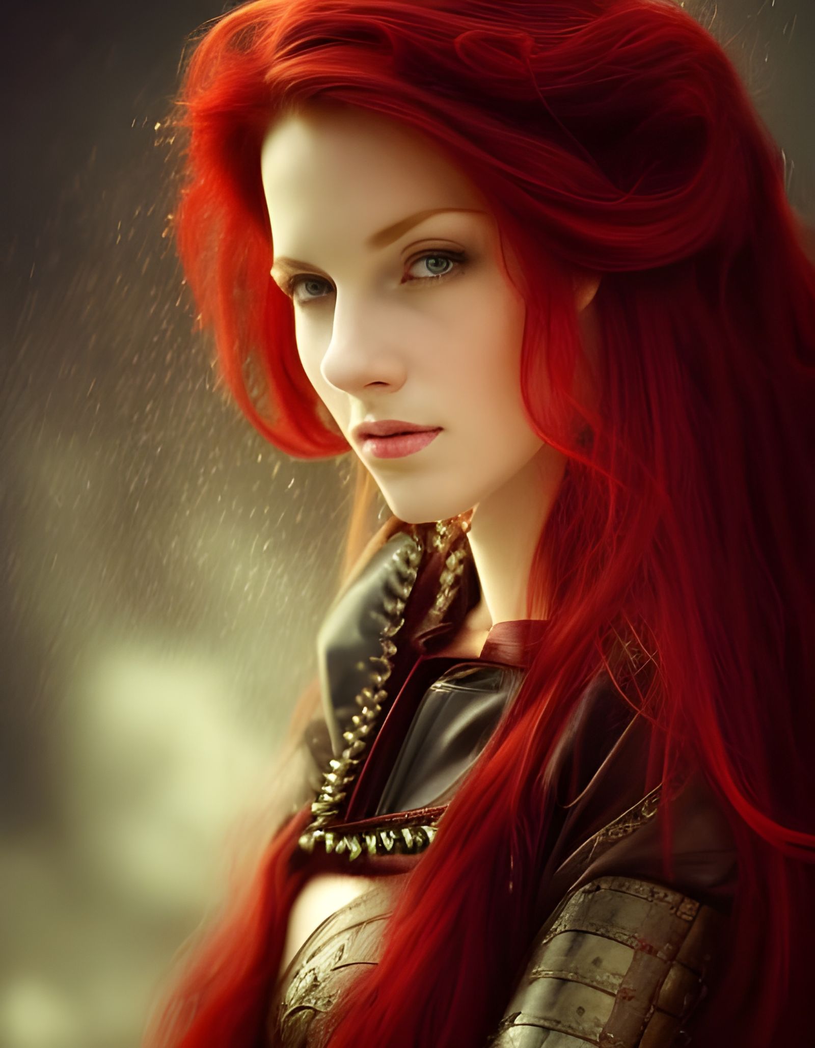 Medieval Noble Girl Portrait with Rembrandt Lighting